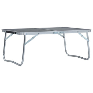 Folding Camping Table Grey Aluminium 60x40 cm