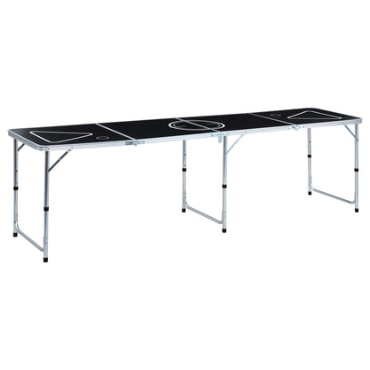 Beer Pong Table | Black | Aluminium, MDF | Large | Foldable