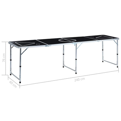 Beer Pong Table | Black | Aluminium, MDF | Large | Foldable
