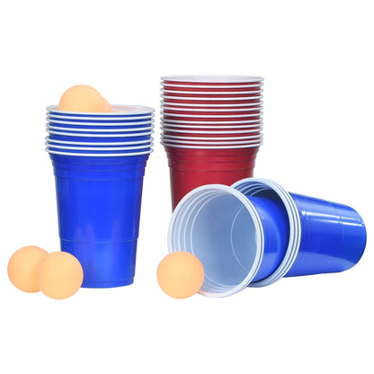 Beer Pong Set | Blue, Red, Yellow | Durable Plastic | Standard | Portable