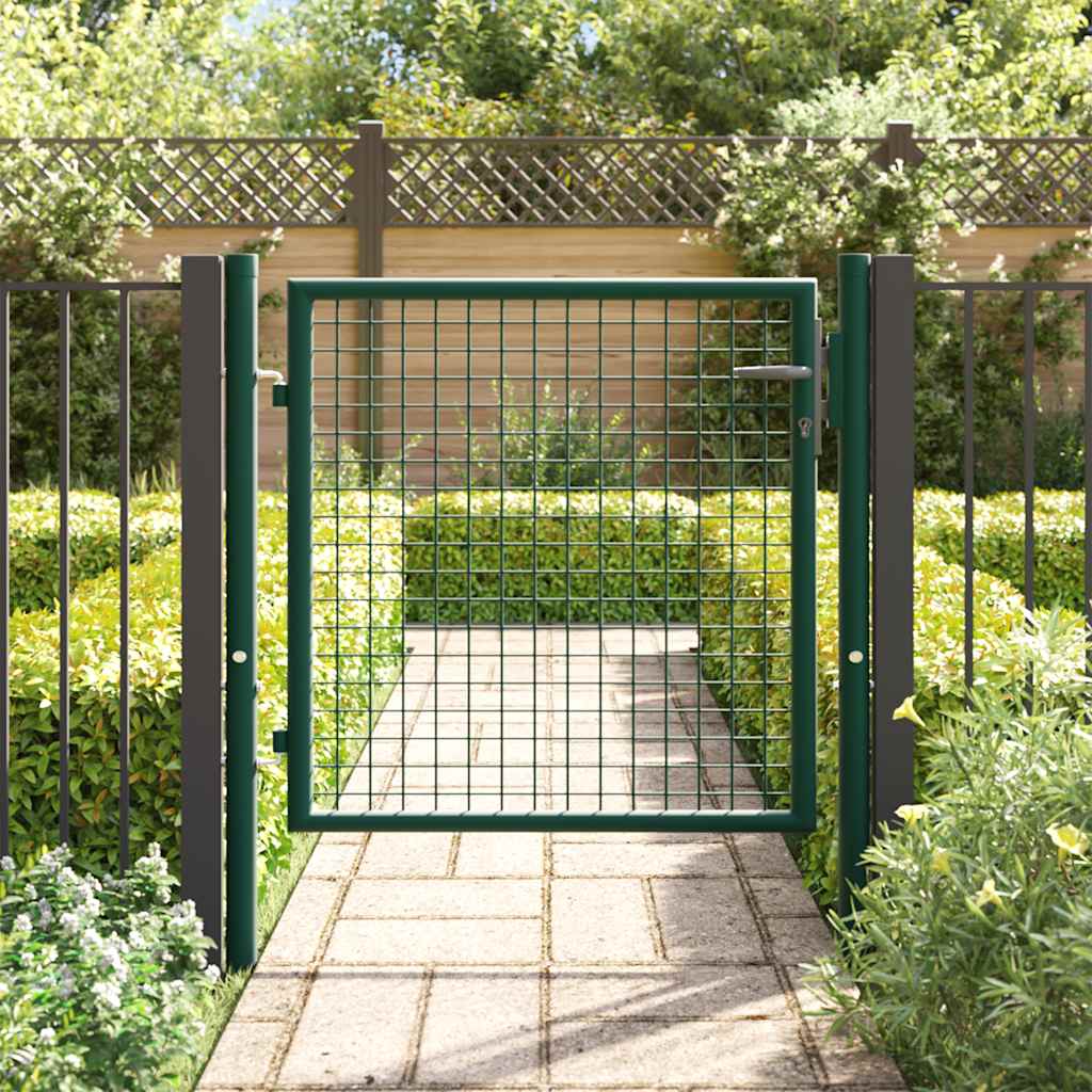 Fence Gate Steel 39.4x29.5" Green