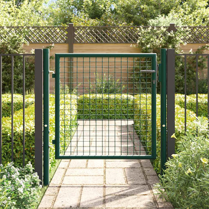 Fence Gate Steel 39.4x29.5" Green