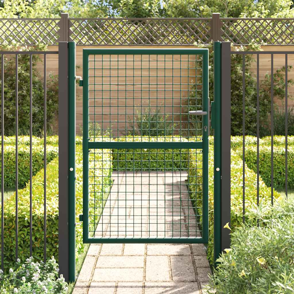 Fence Gate Steel 39.4x49.2" Green