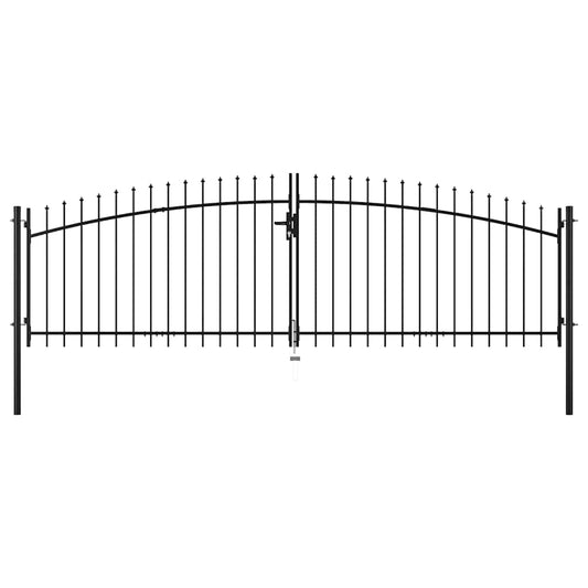 Double Door Fence Gate Woerden with Spear Top 400x174.5 cm