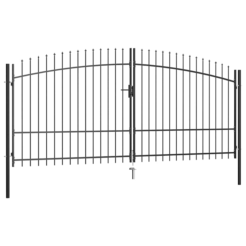 Double Door Fence Gate Woerden with Spear Top 400x224.5 cm
