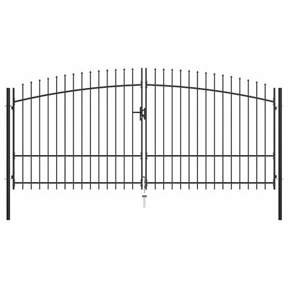 Double Door Fence Gate Woerden with Spear Top 400x224.5 cm