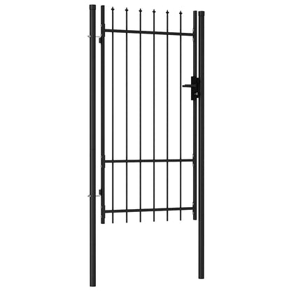 Fence Gate "BOXTEL" Single Door with Spike Top Steel 1x1,75 m Black