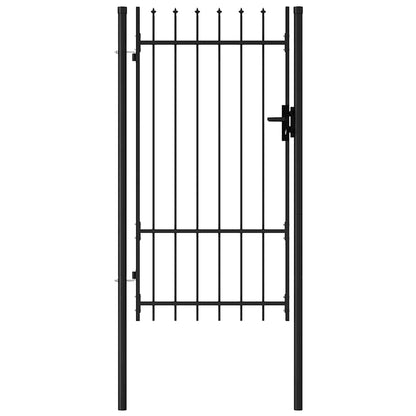 Fence Gate "BOXTEL" Single Door with Spike Top Steel 1x1,75 m Black