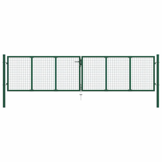 Mesh Garden Gate Steel 400x75 cm Green