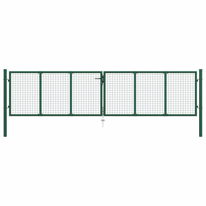 Mesh Garden Gate Steel 400x100 cm Green