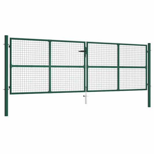 Mesh Garden Gate Steel 400x125 cm Green