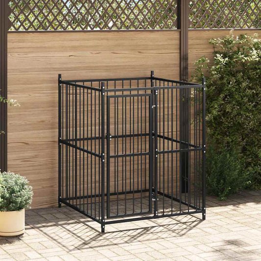 Dog Kennel | Black | Steel | Large | Durable | Dog Kennel | Rectangular