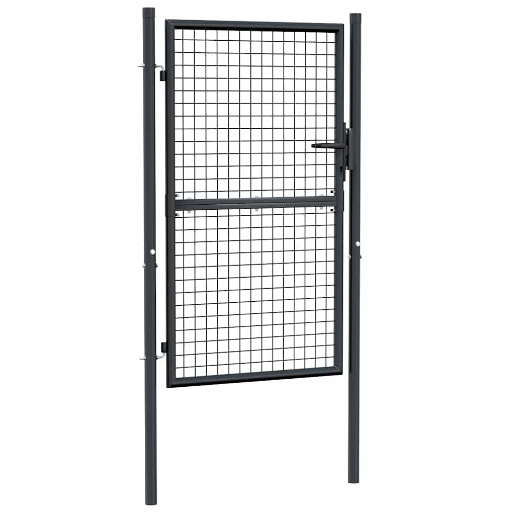 Mesh Garden Gate Galvanised Steel 100x150 cm Grey