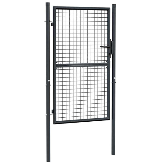 Mesh Garden Gate Galvanised Steel 100x150 cm Grey