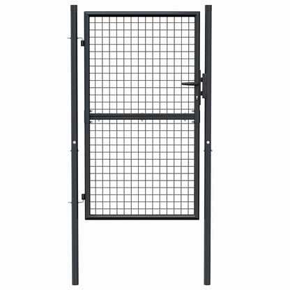 Mesh Garden Gate Galvanised Steel 100x150 cm Grey