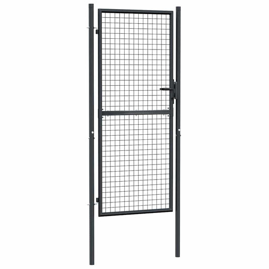 Mesh Garden Gate Galvanised Steel 100x200 cm Grey
