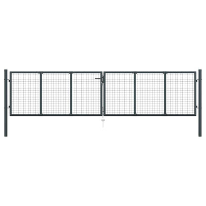 Mesh Garden Gate Galvanised Steel 400x75 cm Grey