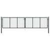 Mesh Garden Gate Galvanized Steel 157.5"x49.2" Gray