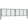Mesh Garden Gate Galvanized Steel 157.5"x49.2" Gray