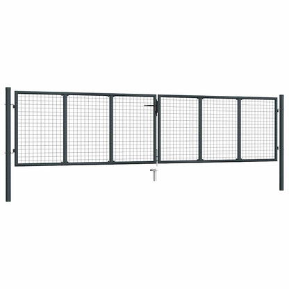 Mesh Garden Gate Galvanised Steel 400x100 cm Grey