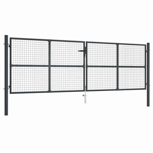 Mesh Garden Gate Galvanised Steel 400x125 cm Grey