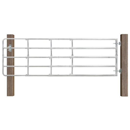 5 Bar Field Gate Steel (150-400)x90 cm Silver