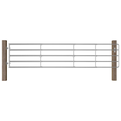 5 Bar Field Gate Steel (150-400)x90 cm Silver