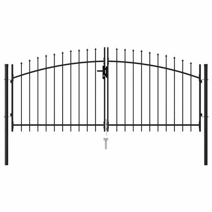 Fence Gate Woerden Double Door with Spike Top 299.5x174.5 cm