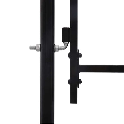 Fence Gate "BOXTEL" Single Door with Arched Top Steel 1x1,2 m Black