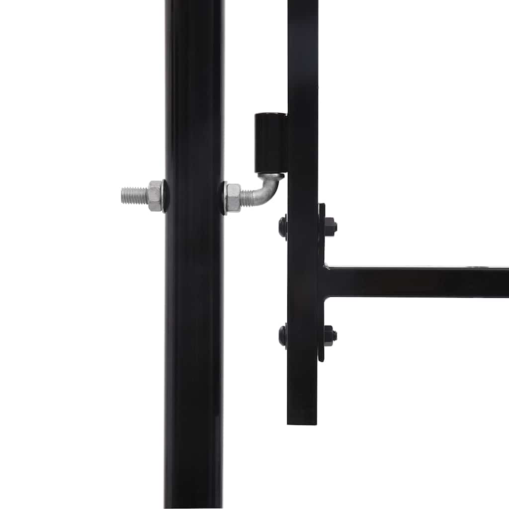 Fence Gate "BOXTEL" Single Door with Arched Top Steel 1x1,5 m Black