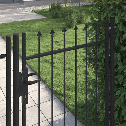 Fence Gate "BOXTEL" Single Door with Spike Top Steel 1x1,2 m Black