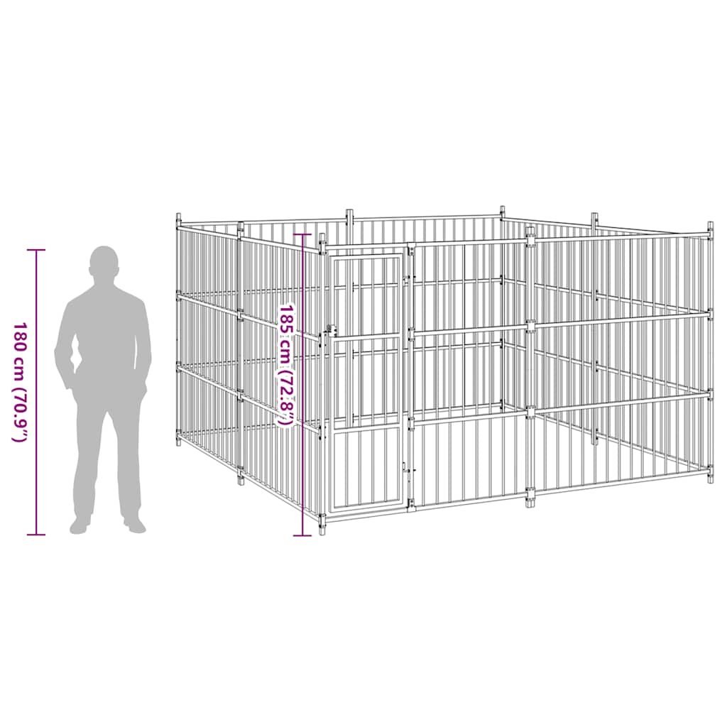 Outdoor Dog Kennel 300x300x185 cm