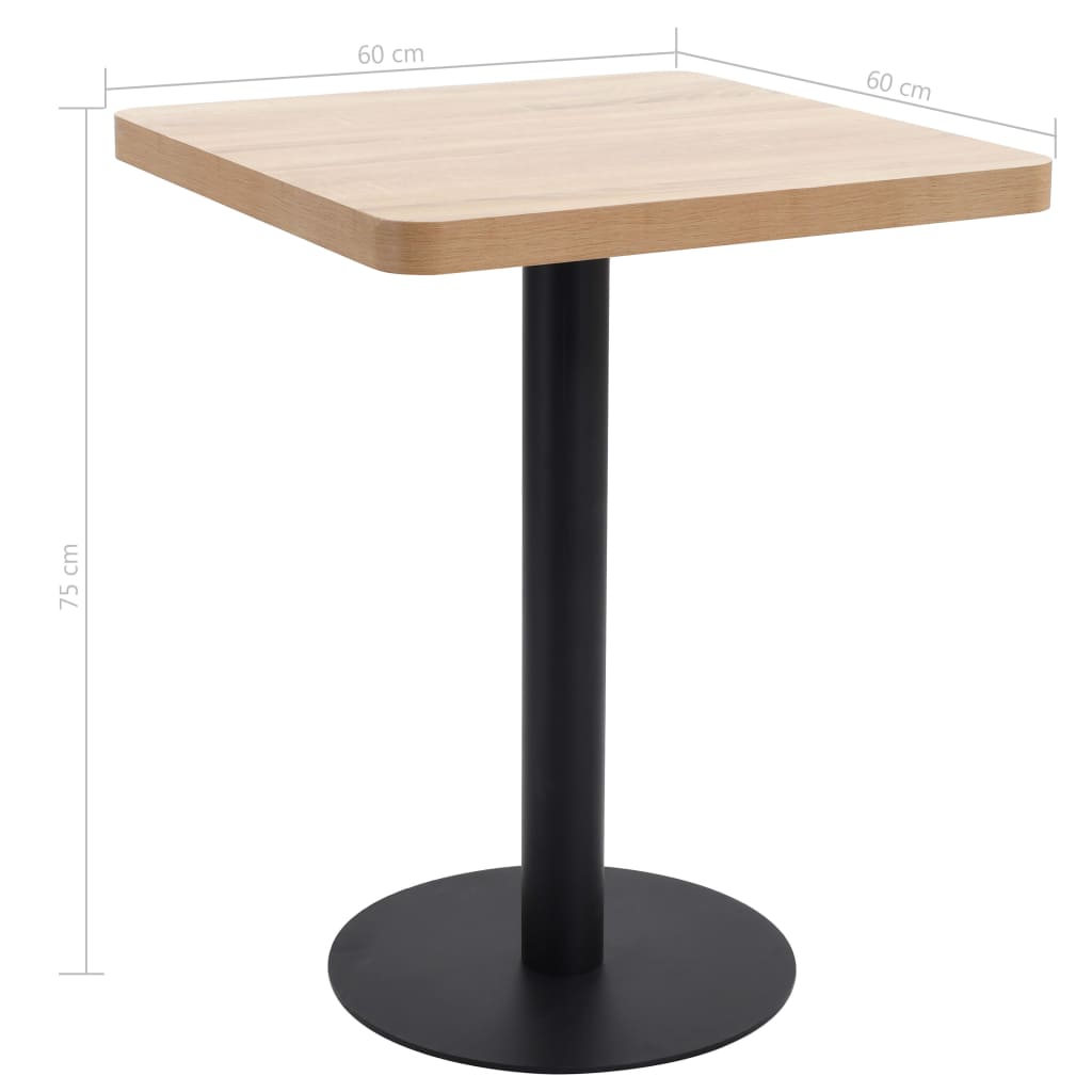 Bistro Table | Light brown and black | MDF | 60x60 cm |  Simplistic