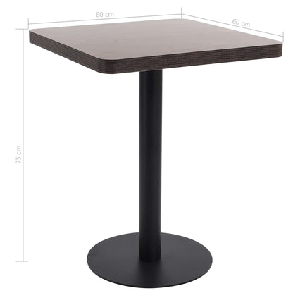 Bistro Table | Dark Brown | MDF | 60 x 60 cm |  Sleek  | Bistro Table
