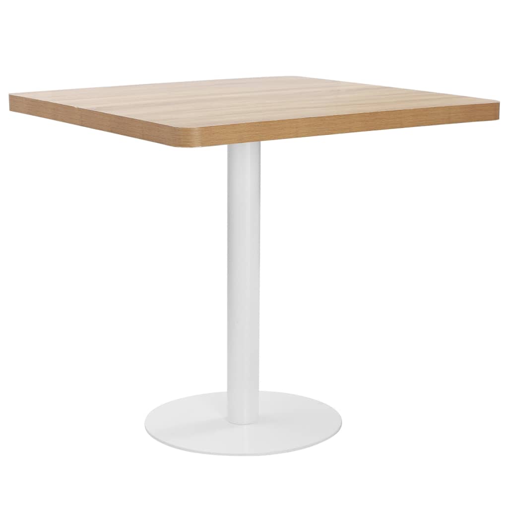 Bistro Table | Light brown | MDF | 80 cm x 80 cm x 75 cm | Pedestal base