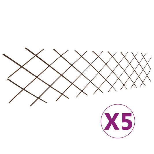 Willow Trellis Fences 5 pcs 180x60 cm