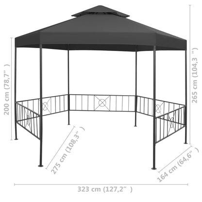 Garden Gazebo 127.2"x108.3"x104.3" Anthracite