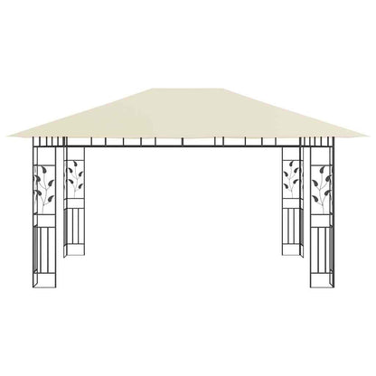 Gazebo with Mosquito Net 4x3x2.73 m Cream 180 g/m²