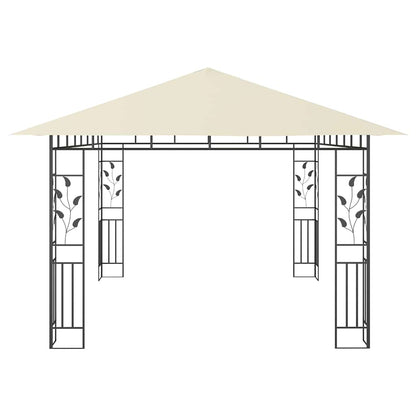 Gazebo with Mosquito Net 4x3x2.73 m Cream 180 g/m²