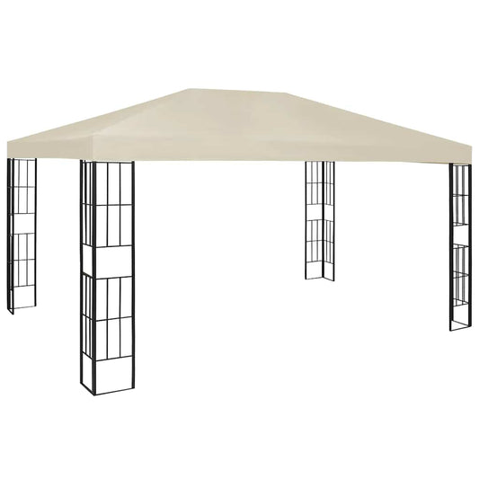 Gazebo | Cream, Black | Polyester, Steel | 3x4 m | Durable | Gazebo