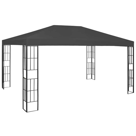 Gazebo | Anthracite, Black | Polyester, Steel | 3x4 m | Decorative Inlays