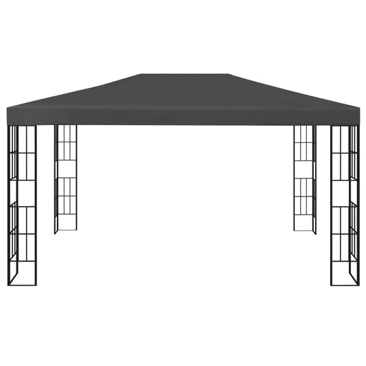 Gazebo | Anthracite, Black | Polyester, Steel | 3x4 m | Decorative Inlays