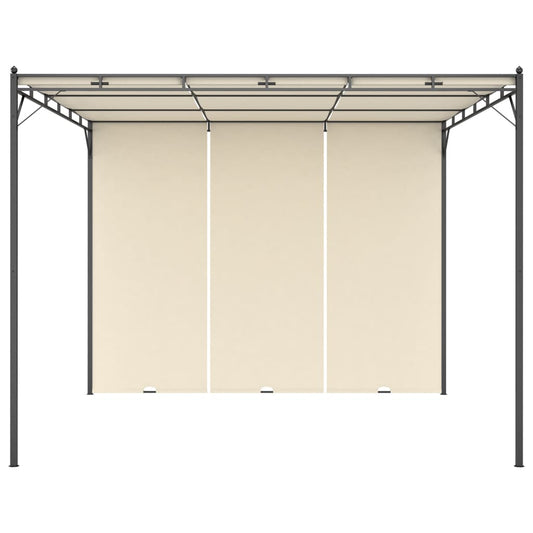 Garden Gazebo with Side Curtain 3x3x2.25m Cream