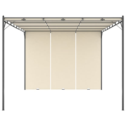 Garden Gazebo with Side Curtain 4x3x2.25 m Cream