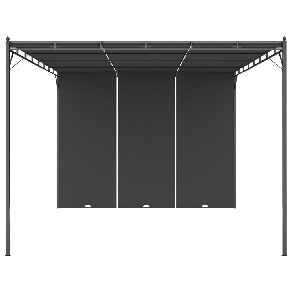 Garden Gazebo with Side Curtain 4x3x2.25 m Anthracite