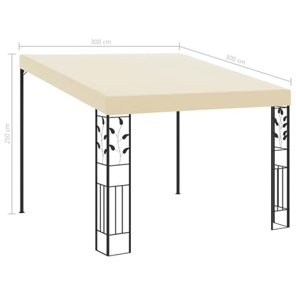 Wall-mounted Gazebo 3x3x2.5 m Cream