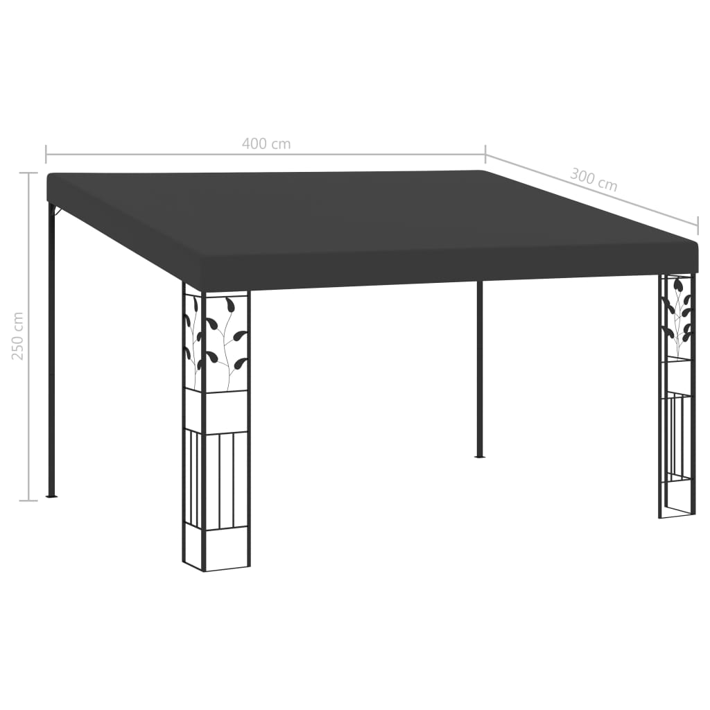 Wall-mounted Gazebo 4x3x2.5 m Anthracite