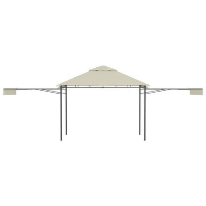 Gazebo with Double Extended Roofs 3x3x2.75 m Cream 180 g/m²