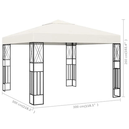 Gazebo 3x3 m Cream Fabric