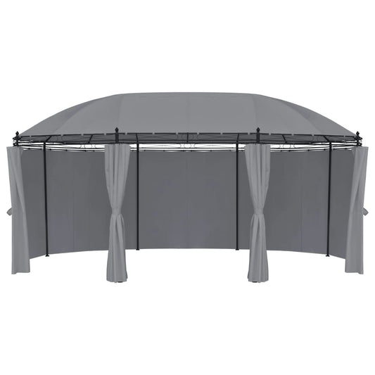 Gazebo with Curtains 520x349x255 cm Anthracite